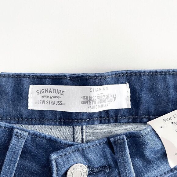 NWT Signature Levis Womens Denim Shaping High Rise Super Skinny Jeans Blue 6 - Picture 5 of 12